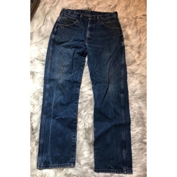 Vintage Mens 33x32 Rustler Blue Denim Straight Jeans Made in USA - Picture 5 of 9